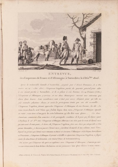 The Meeting of the Commanders of the French and German Forces in Schitz, 5th December 1805 by French School